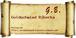 Goldschmied Bíborka névjegykártya